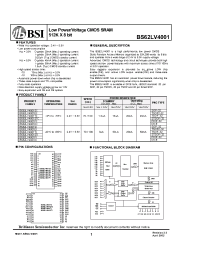 Datasheet  BS62LV4001