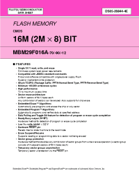 Datasheet  MBM29F016A