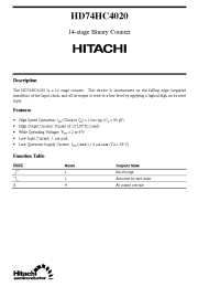 Datasheet  HD74HC4020