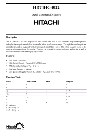 Datasheet  HD74HC4022