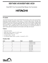 Datasheet  HD74HC4518