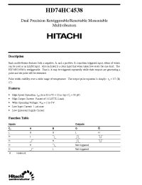 Datasheet  HD74HC4538