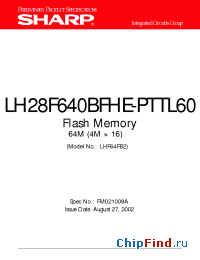 Datasheet  LH28F640BFHE-PTTL60