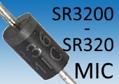 Диоды Шоттки серии SR320 – SR3200 в выводном корпусе DO-201AD рассчитаны на ток 3А