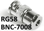 Качественный прямой байонетный штекер BNC-7008 под зажим на коаксиальный кабель RG58