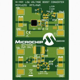 Оценочная плата синхронного повышающего преобразователя на основе чипов MCP16251 и MCP1640B