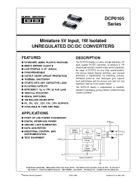 Datasheet  DCP0105