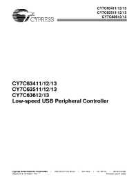 Datasheet  CY7C63411