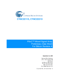 Datasheet  CY8C22113