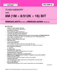 Datasheet  MBM29DL800BA