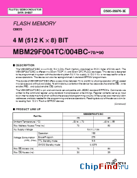 Datasheet  MBM29F004