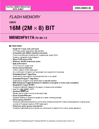 Datasheet  MBM29F017A