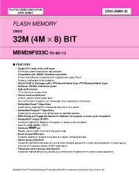 Datasheet  MBM29F033C