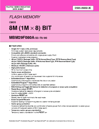 Datasheet  MBM29F080A