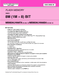 Datasheet  MBM29LV008BA