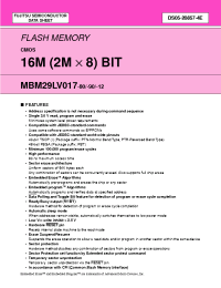 Datasheet  MBM29LV017