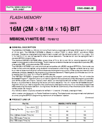 Datasheet  MBM29LV160TE
