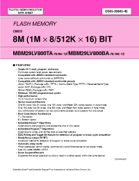 Datasheet  MBM29LV800BA