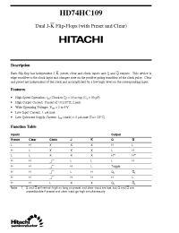 Datasheet  HD74HC109