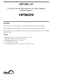 Datasheet  HD74HC131