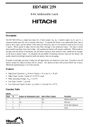Datasheet  HD74HC259