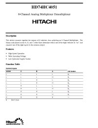 Datasheet  HD74HC4051