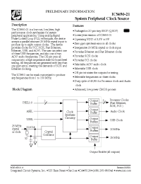 Datasheet  ICS650-21