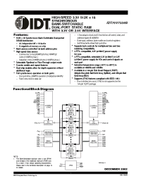 Datasheet  IDT70V7339S