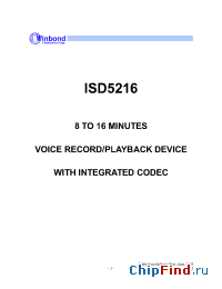 Datasheet  ISD5216