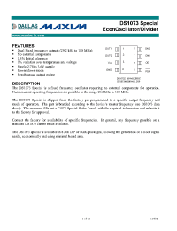 Datasheet  DS1073-Special