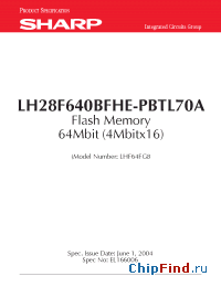 Datasheet  LH28F640BFHE-PBTL70A