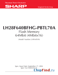Datasheet  LH28F640BFHG-PBTL70A