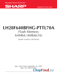 Datasheet  LH28F640BFHG-PTTL70A