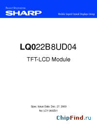 Datasheet  LQ022B8UD04
