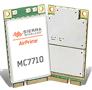 Встраиваемый модем MC7710 способен принимать данные со скоростью до 100 Мбит/с в сетях LTE