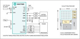 Понижающе-повышающий SIMO стабилизатор Maxim с тремя выходами и секвенсором выходного напряжения
