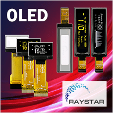 OLED-дисплеи 0,96" и 2,08"с плёночным кабелем под разъём с нулевым усилием сочленения от Raystar